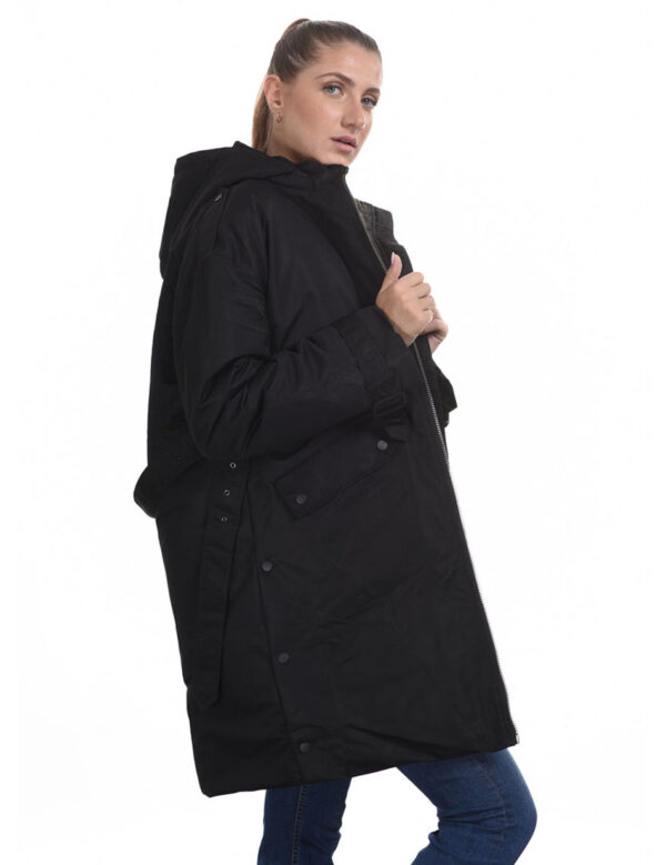 Splendid fashion γυναικείο μακρύ μπουφάν 44-101-078 BLACK