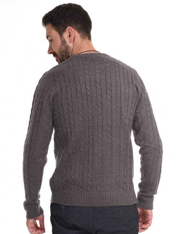 Smart fashion ανδρική πλεχτή  μπλούζα 44-206-004 DK GREY