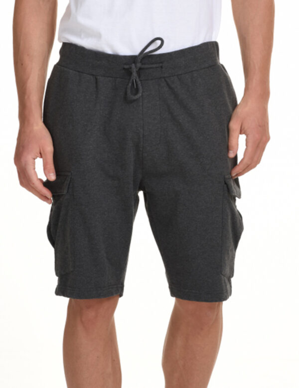 Biston fashion ανδρική βερμούδα φούτερ cargo 45-221-008 ANTHRACITE