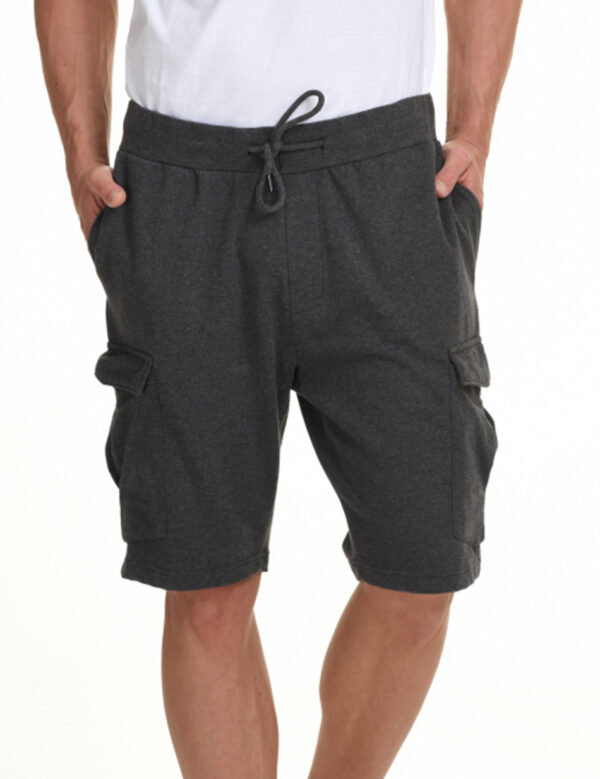 Biston fashion ανδρική βερμούδα φούτερ cargo 45-221-008 ANTHRACITE