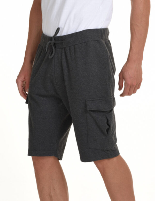 Biston fashion ανδρική βερμούδα φούτερ cargo 45-221-008 ANTHRACITE
