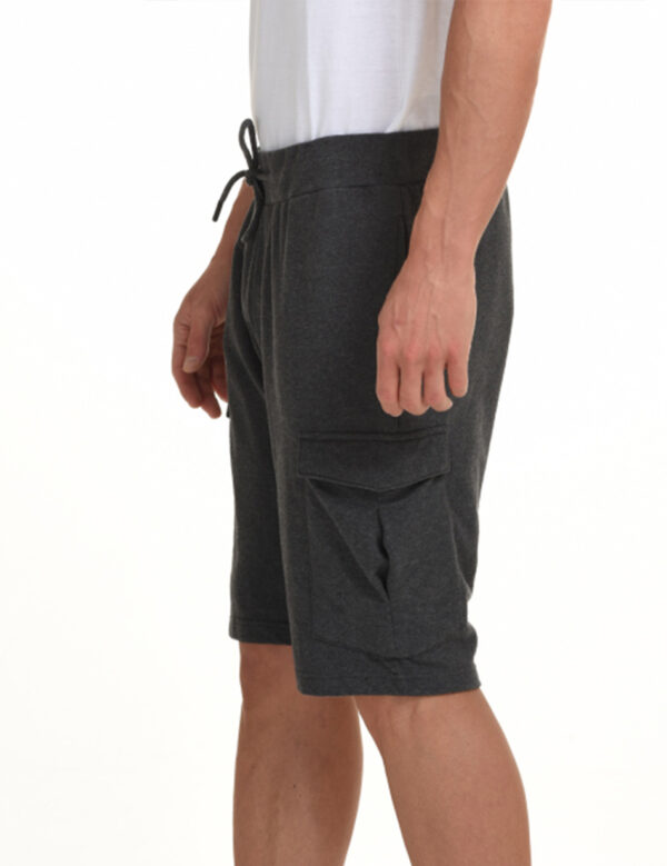 Biston fashion ανδρική βερμούδα φούτερ cargo 45-221-008 ANTHRACITE