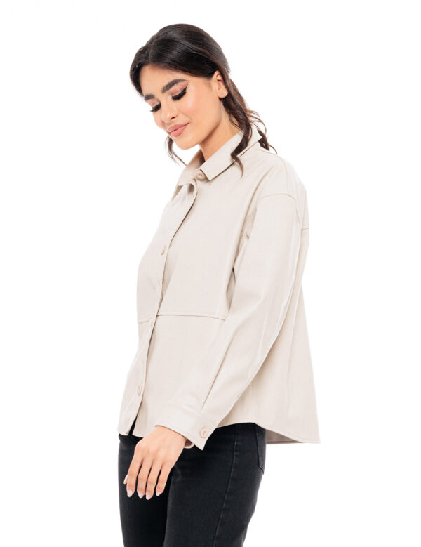 Splendid fashion γυναικείο πανωφόρι από δερματίνη 49-101-008 SAND