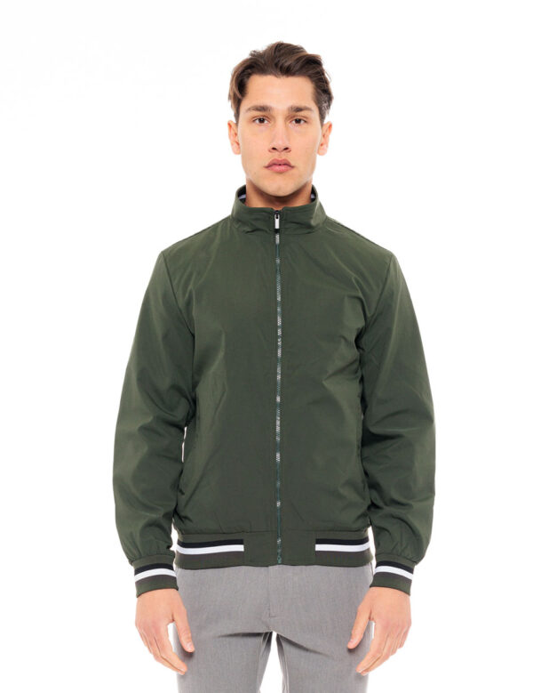 Biston fashion ανδρικό πανωφόρι με γιακά 49-201-044 DK GREEN