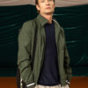 Biston fashion ανδρικό πανωφόρι με γιακά 49-201-044 DK GREEN