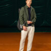 Biston fashion ανδρικό πανωφόρι με γιακά 49-201-044 DK GREEN