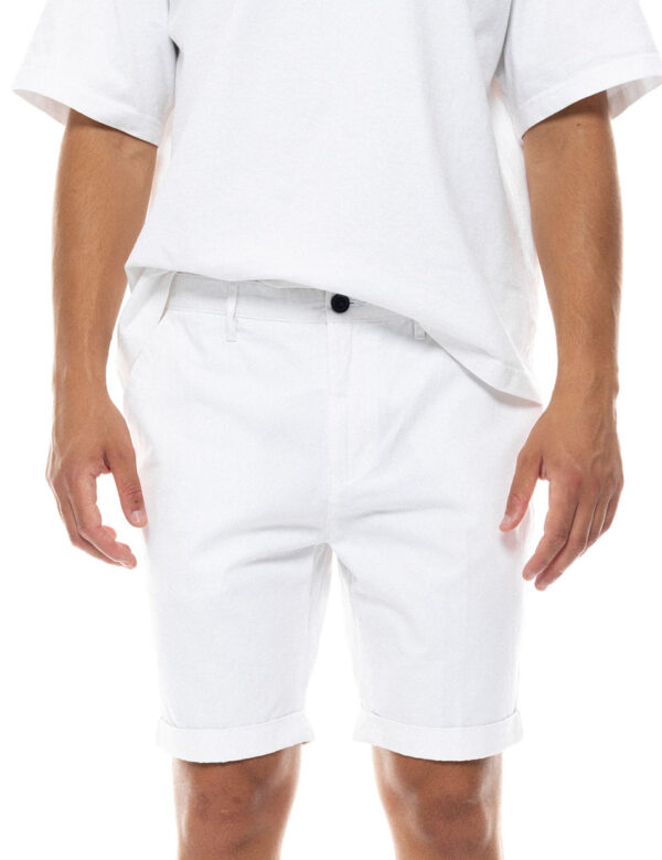 Biston fashion ανδρική chinos βερμούδα 49-221-027 WHITE