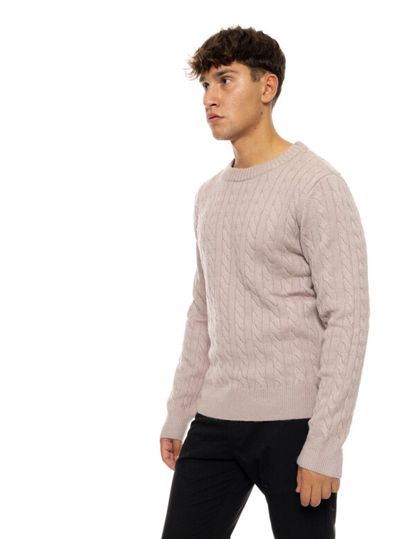 Biston fashion ανδρική πλεκτή μπλούζα με στρόγγυλο λαιμό 50-206-022 BEIGE