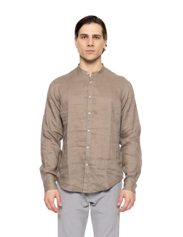 Smart fashion ανδρικό λινό πουκάμισο με mao γιακά 51-203-001 FANGO