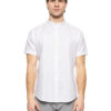 Smart fashion ανδρικό λινό K/M πουκάμισο με mao γιακά 51-203-008 WHITE