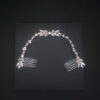 Ro Accessories Νυφική Κουάφ  Φύλλα Με Στρας & Πέρλα Λεπτομέρειες 32 Cm 30-0001 Ασημί