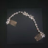Ro Accessories Νυφική Κουάφ  Φύλλα Με Στρας & Πέρλα Λεπτομέρειες 32 Cm 30-0001 Ασημί