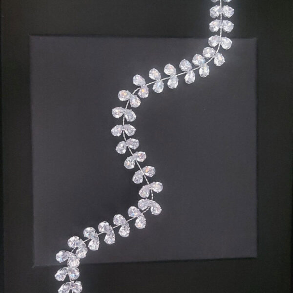 Ro Accessories Νυφική Κουάφ με Ζιργκόν 30 Cm 30-0021