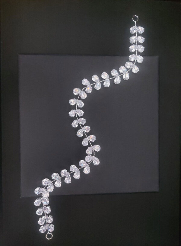 Ro Accessories Νυφική Κουάφ με Ζιργκόν 30 Cm 30-0021