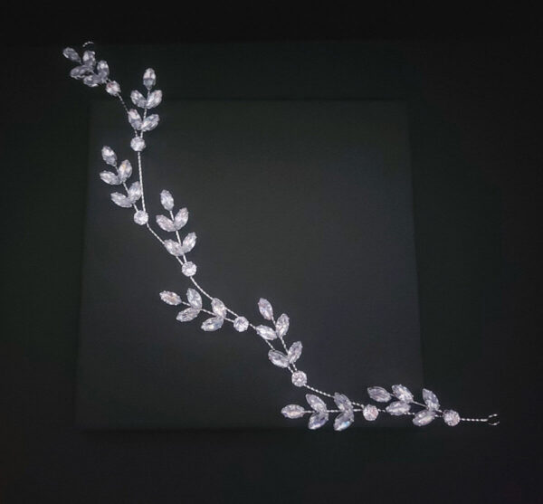 Ro Accessories Νυφική Κουάφ με Ζιργκόν 28 Cm 30-0025