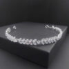 Ro Accessories Νυφική Κουάφ  Φύλλα Με Στρας & Πέρλα Λεπτομέρειες 32 Cm 30-0001 Ασημί