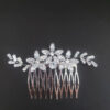 Ro Accessories Νυφική Κουάφ  Φύλλα Με Στρας & Πέρλα Λεπτομέρειες 32 Cm 30-0001 Ασημί