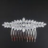 Ro Accessories Νυφική Κουάφ  Φύλλα Με Στρας & Πέρλα Λεπτομέρειες 32 Cm 30-0001 Ασημί