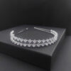 Ro Accessories Νυφική Κουάφ  Φύλλα Με Στρας & Πέρλα Λεπτομέρειες 32 Cm 30-0001 Ασημί