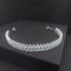 Ro Accessories Νυφική Κουάφ  Φύλλα Με Στρας & Πέρλα Λεπτομέρειες 32 Cm 30-0001 Ασημί