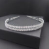 Ro Accessories Νυφική Κουάφ  Φύλλα Με Στρας & Πέρλα Λεπτομέρειες 32 Cm 30-0001 Ασημί
