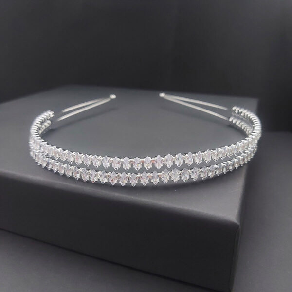 Ro Accessories Νυφική Κουάφ  Φύλλα Με Στρας & Πέρλα Λεπτομέρειες 32 Cm 30-0001 Ασημί