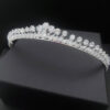 Ro Accessories Νυφική Κουάφ  Φύλλα Με Στρας & Πέρλα Λεπτομέρειες 32 Cm 30-0001 Ασημί