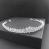 Ro Accessories Νυφική Κουάφ  Φύλλα Με Στρας & Πέρλα Λεπτομέρειες 32 Cm 30-0001 Ασημί