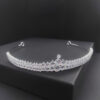 Ro Accessories Νυφική Κουάφ  Φύλλα Με Στρας & Πέρλα Λεπτομέρειες 32 Cm 30-0001 Ασημί