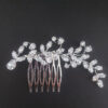 Ro Accessories Νυφική Κουάφ  Φύλλα Με Στρας & Πέρλα Λεπτομέρειες 32 Cm 30-0001 Ασημί
