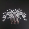 Ro Accessories Νυφική Κουάφ  Φύλλα Με Στρας & Πέρλα Λεπτομέρειες 32 Cm 30-0001 Ασημί