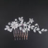 Ro Accessories Νυφική Κουάφ  Φύλλα Με Στρας & Πέρλα Λεπτομέρειες 32 Cm 30-0001 Ασημί