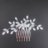 Ro Accessories Νυφική Κουάφ  Φύλλα Με Στρας & Πέρλα Λεπτομέρειες 32 Cm 30-0001 Ασημί