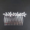 Ro Accessories Νυφική Κουάφ  Φύλλα Με Στρας & Πέρλα Λεπτομέρειες 32 Cm 30-0001 Ασημί
