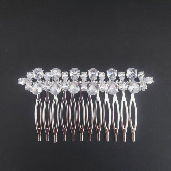 Ro Accessories Νυφική Κουάφ  Φύλλα Με Στρας & Πέρλα Λεπτομέρειες 32 Cm 30-0001 Ασημί