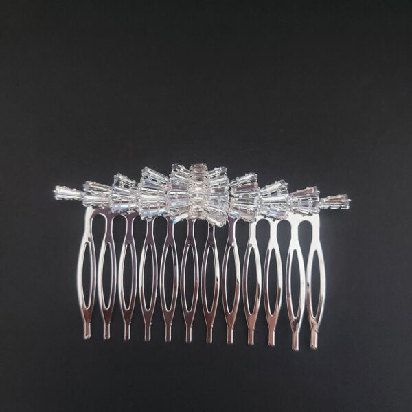 Ro Accessories Νυφική Κουάφ  Φύλλα Με Στρας & Πέρλα Λεπτομέρειες 32 Cm 30-0001 Ασημί