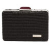 Ψάθινο τσαντάκι clutch -21896 - Μαύρο