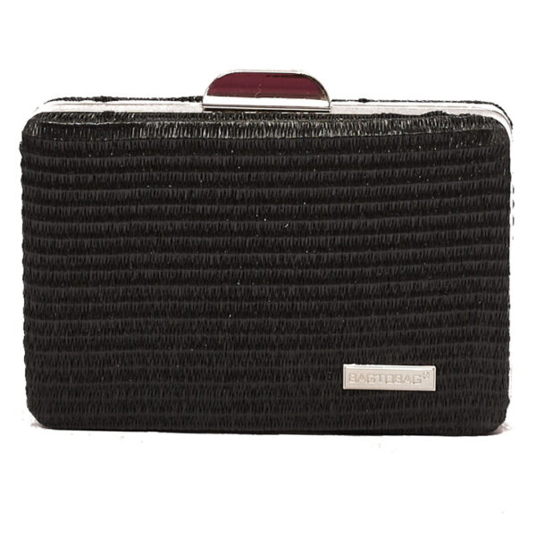 Ψάθινο τσαντάκι clutch -21896 - Μαύρο