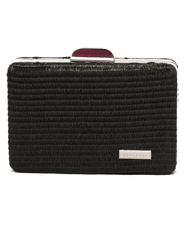 Ψάθινο τσαντάκι clutch -21896 - Μαύρο