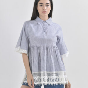 BLE ΣΟΡΤΣΑΚΙ ΛΕΥΚΟ/ΤΥΡΚΟΥΑΖ ΜΕ ΣΧΕΔΙΑ M (100 % COTTON)