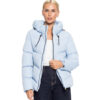 Biston fashion γυναικείο κοντό μπουφάν με ενσωματωμένη κουκούλα 52-101-072 SKY BLUE