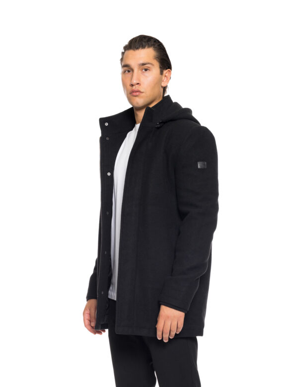 Biston fashion ανδρικό demi πανωφόρι με αποσπώμενη κουκούλα 52-201-123 BLACK
