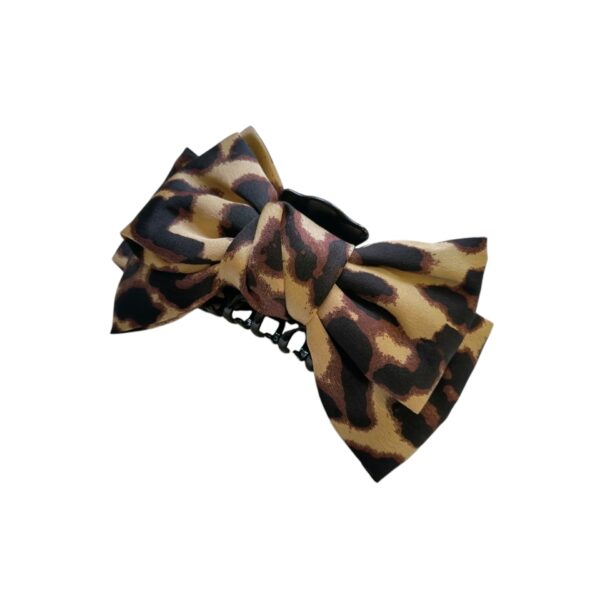 Κλάμερ μαλλιών φιόγκος animal print 7 cm