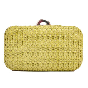 Ψάθινο τσαντάκι clutch -21897 - Πορτοκαλί