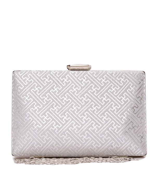 Τσάντα φάκελος clutch -JH-21987 - Ασημί