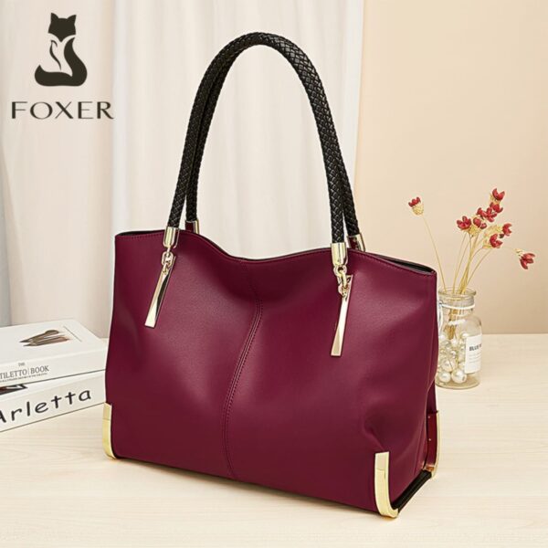 Δερμάτινη Γυναικεία Τσάντα Shopper 'Ωμου Foxer 938032F red