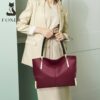 Δερμάτινη Γυναικεία Τσάντα Shopper 'Ωμου Foxer 938032F red