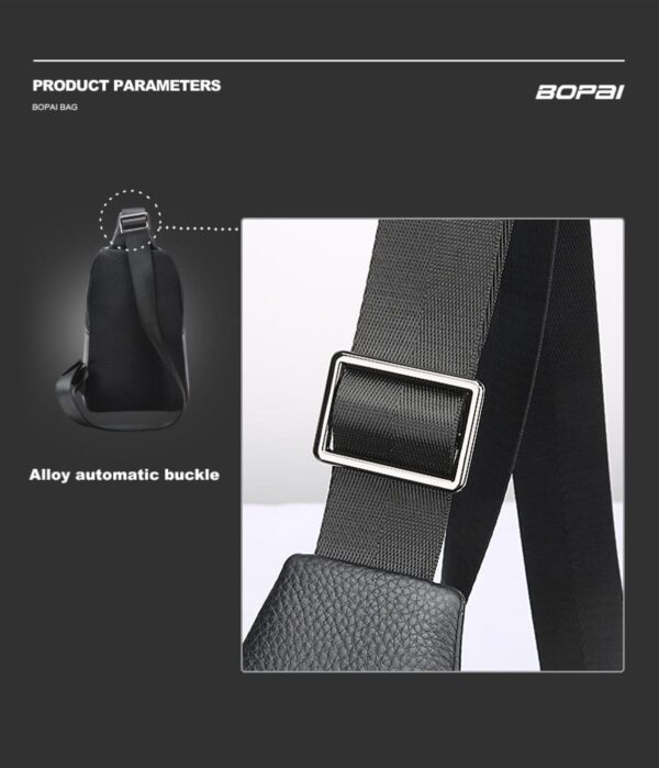 Δερμάτινο τσαντάκι crossbody Bopai 11-122901 μαύρο