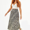 Sequoia Γυναικεία Φούστα 1166 Animal Print Μπεζ/Μαύρο