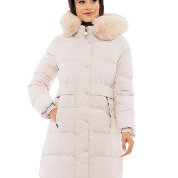 Splendid fashion γυναικείο μακρύ μπουφάν 48-101-082C LT BEIGE